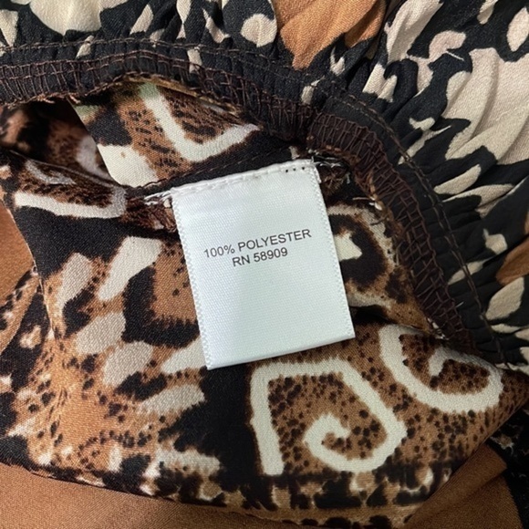 Chelsea & Violet Brown and Gold Plunge Neckline Mini Dress. NWT. Size XS - Picture 9 of 10